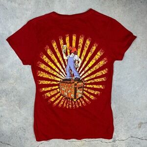 McMenamin's Cosmic Tripster Beer Shirt Womens Small Red Crewneck Short Sleeve